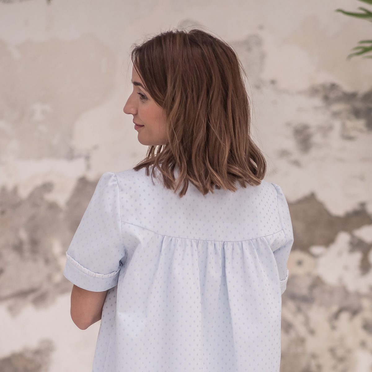 Camisones De Manga Corta De Algodón Ligero Con Estampado